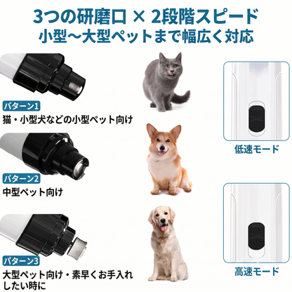 ペット用静音ネイルグラインダー｜犬猫対応